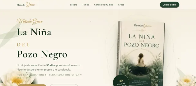 Diseño web de Método Grace — landing del libro La Niña del Pozo Negro